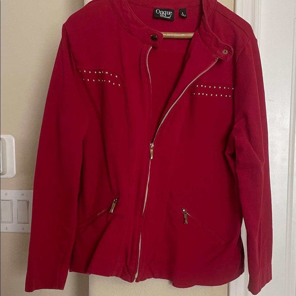 Onque Casuals Red Bomber Jacket